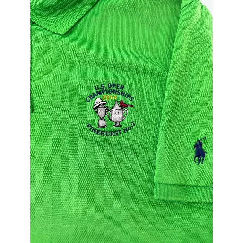 Polo Ralph Lauren Polo Shirt Men's L Green 2014 US Open Pinehurst No. 2 Golf USG